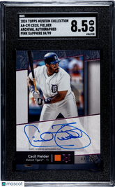 2024 Topps Museum Collection Cecil Fielder #AA-CFI Archival Autograph Pink Sapphire SGC 8.5